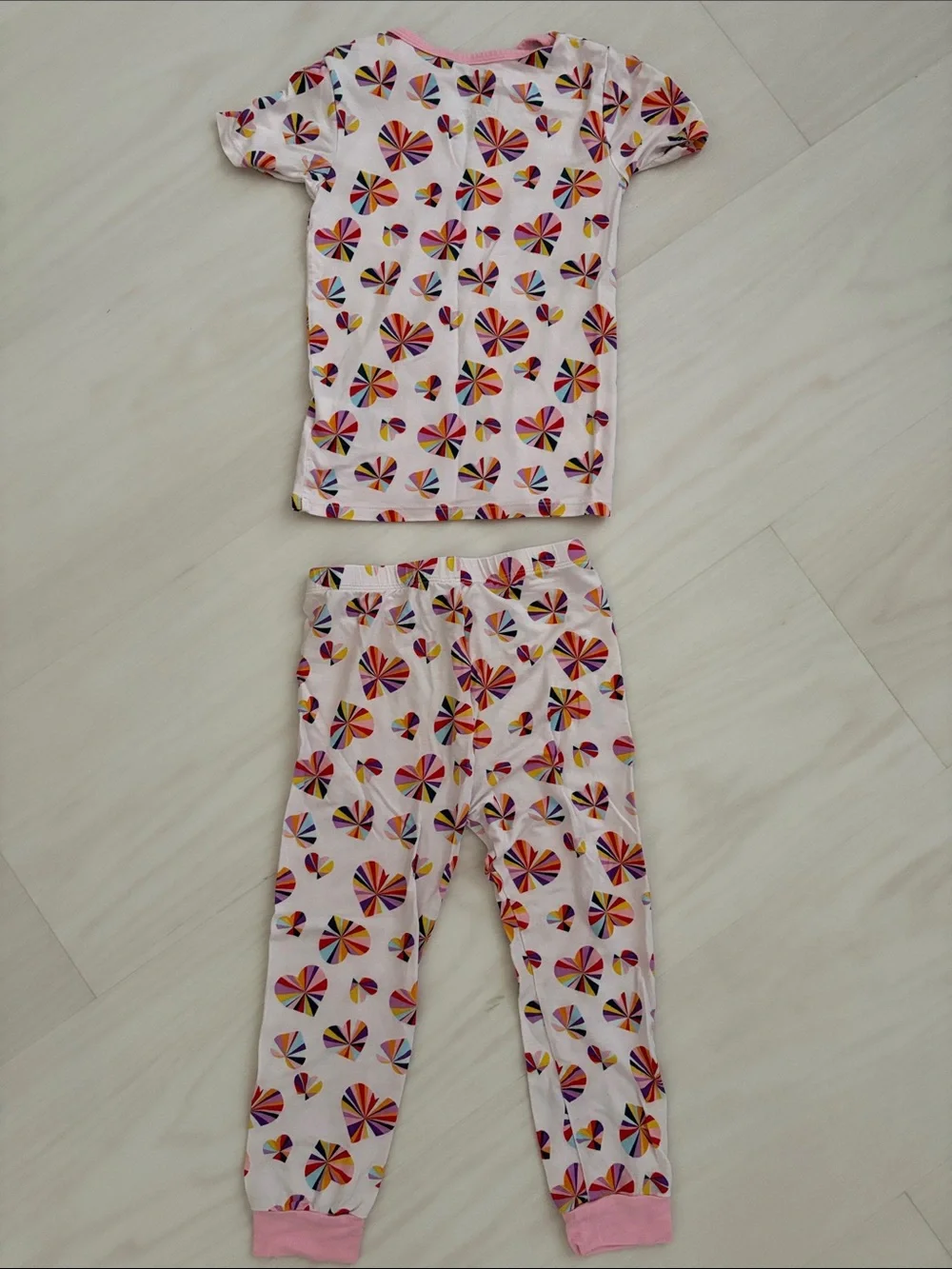 Magnetic Me Pink Short Sleeve Groove in Heart Modal Pajamas, 3T